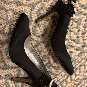 Adrienne Vittadini Satin Pumps with Jewel